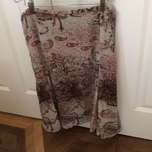 Coldwater Creek Brown & Pink Gored Skirt.18167